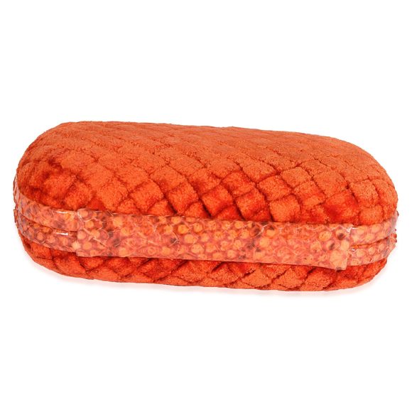 Bottega Veneta Orange Intrecciato Velvet & Python Knot Clutch - Picture 5 of 7